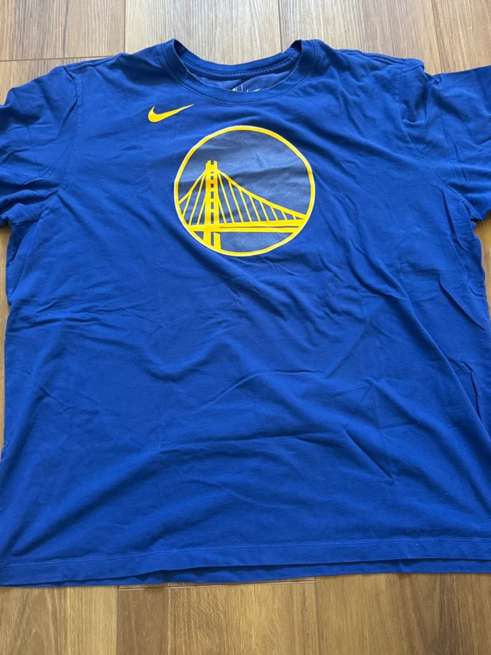 Nike Men’s Blue Short-Sleeve Tee with Yellow Bridge Logo